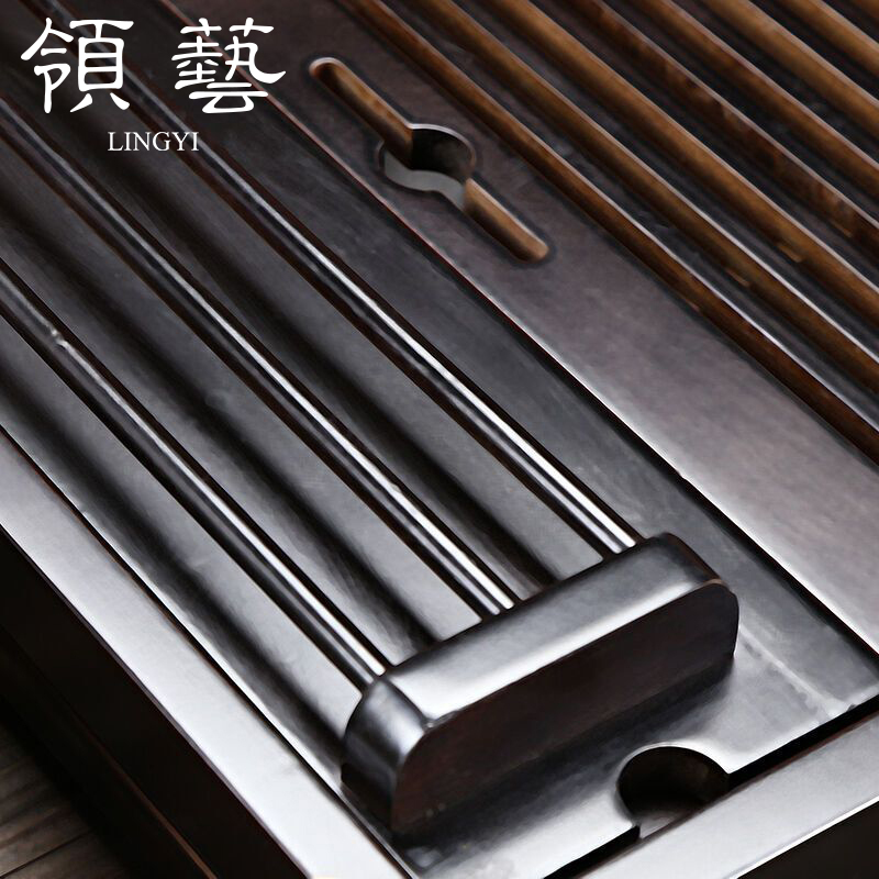 领艺 茶盘 茶台 茶托盘 功夫茶盘 实木茶盘 茶具配件 荷韵杯架茶盘