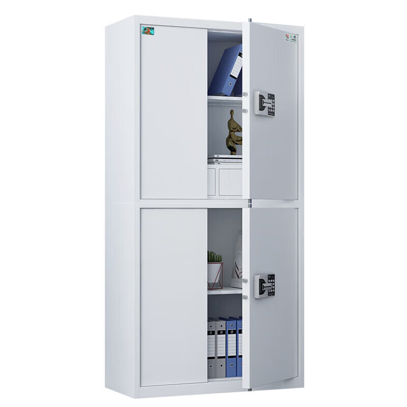 虎牌 保密柜 办公资料档案铁皮文件柜加厚整体双节智能电子密码锁高清大图