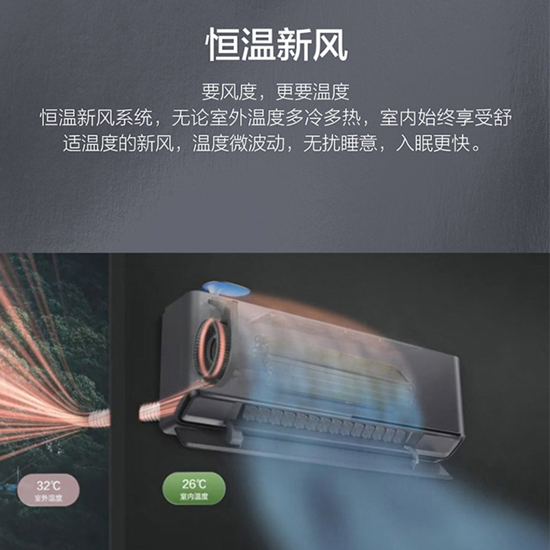 TCL 1.5匹 小蓝翼 恒温新风空调 变频冷暖 以旧换新 壁挂式 空调挂机KFRd-35GW/DBp-XJ21+B1