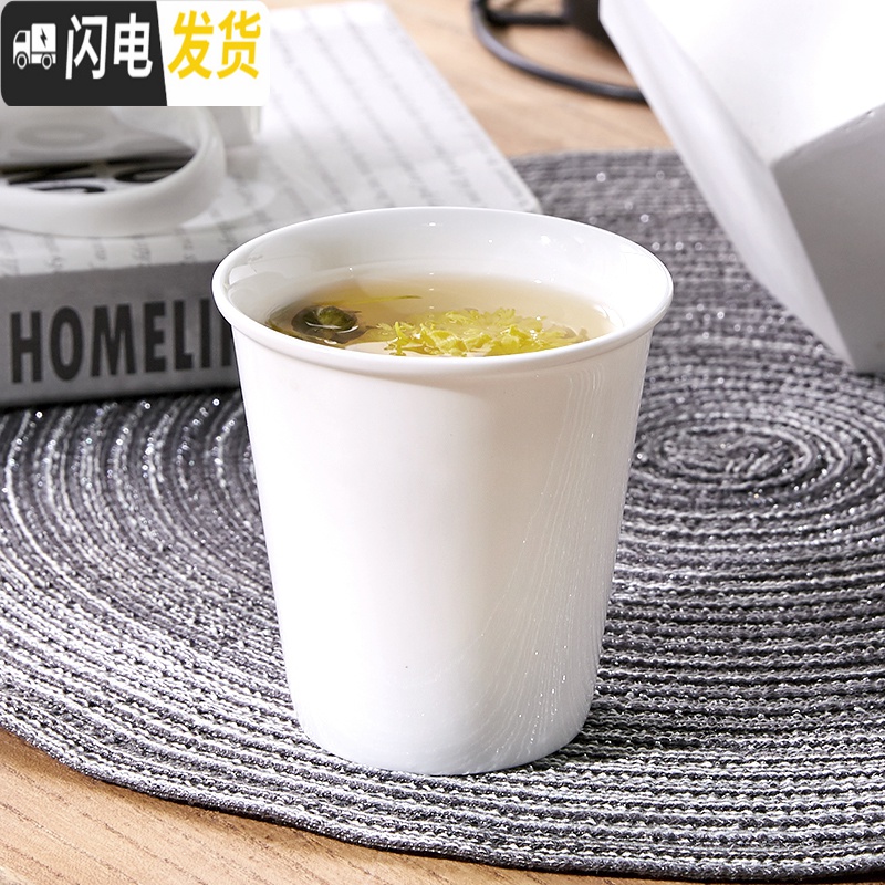 三维工匠骨质瓷马克杯纯白陶瓷杯子家用简约瓷杯水杯女早餐杯白色办公杯高清大图