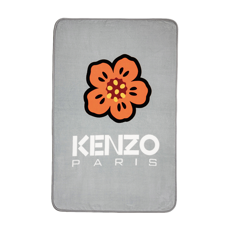 Kenzo 海棠花牛奶绒毯 雅灰 140*190cmKRT-027