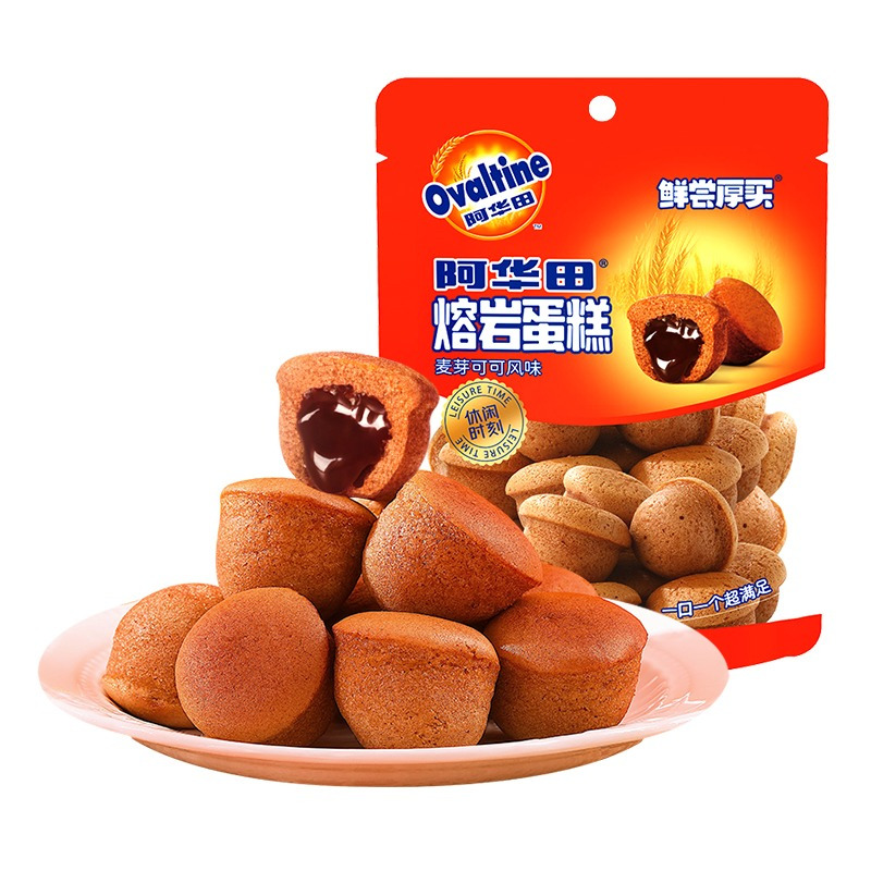 阿华田可可熔岩蛋糕80g*5袋零食糕点心小面包夹心下午茶早餐