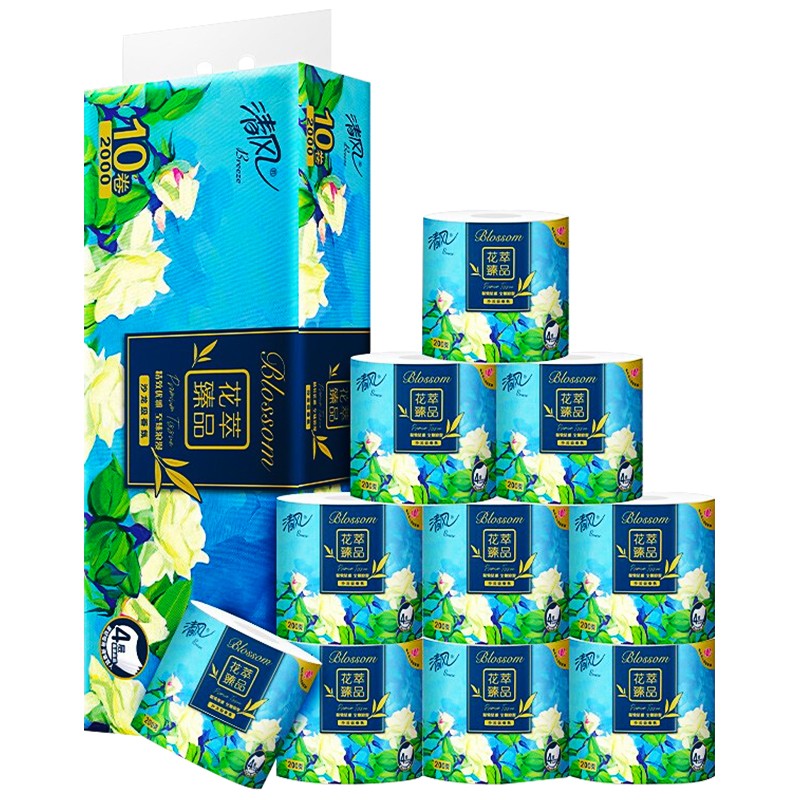 清风 花萃卷纸4层200克/10卷