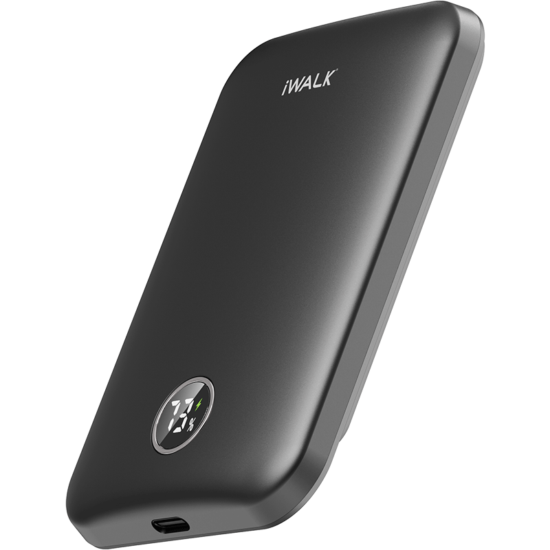 爱沃可/iWALK MXB008 18W双向快充咔嗒宝Slim磁吸移动电源 黑色