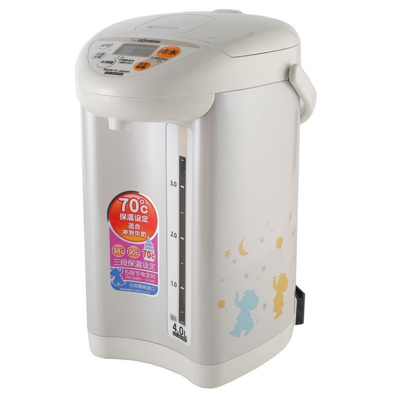 象印(ZO JIRUSHI)电水瓶CD-JUH40C日本进口温控器按键式电热水瓶保温家用微电脑电动给水烧水壶 WZ白色