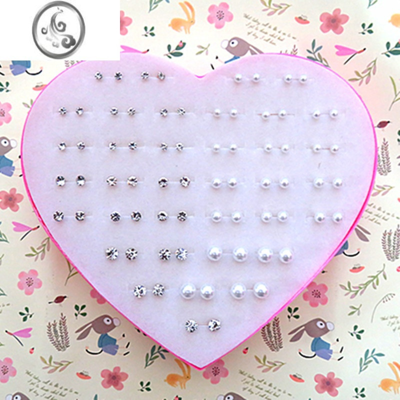 JiMi白珍珠耳钉大中小韩版简约时尚百搭个性迷你超小防过敏塑料针胶棒