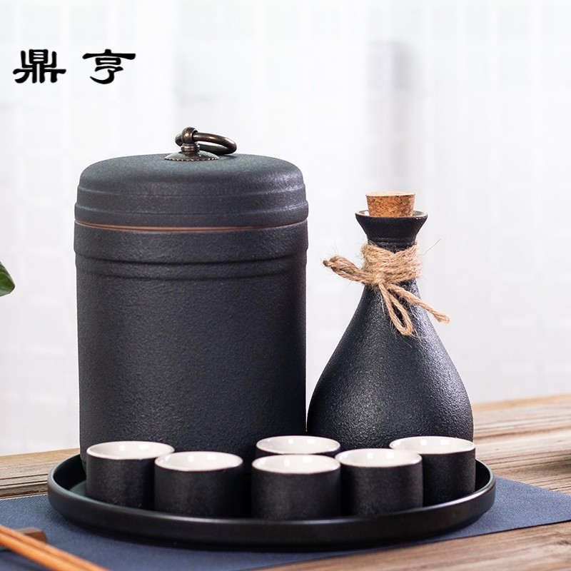 鼎亨陶瓷温酒器 烫酒壶 黄酒杯仿古白酒杯壶烫酒热暖酒壶酒具套装