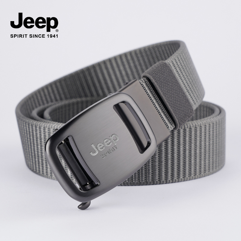 JEEP SPIRIT吉普男士皮带无牙自动扣帆布腰带中青年尼龙工腰自腰高清大图