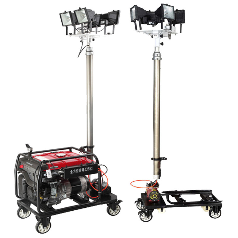 旭升CXS CQY6800多功能升降移动车灯4*500W卤钨灯220V发电机 红色高清大图