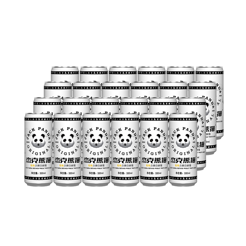JACK PANDA杰克熊猫 精酿小麦白啤酒330ml*24罐纤体罐整箱装
