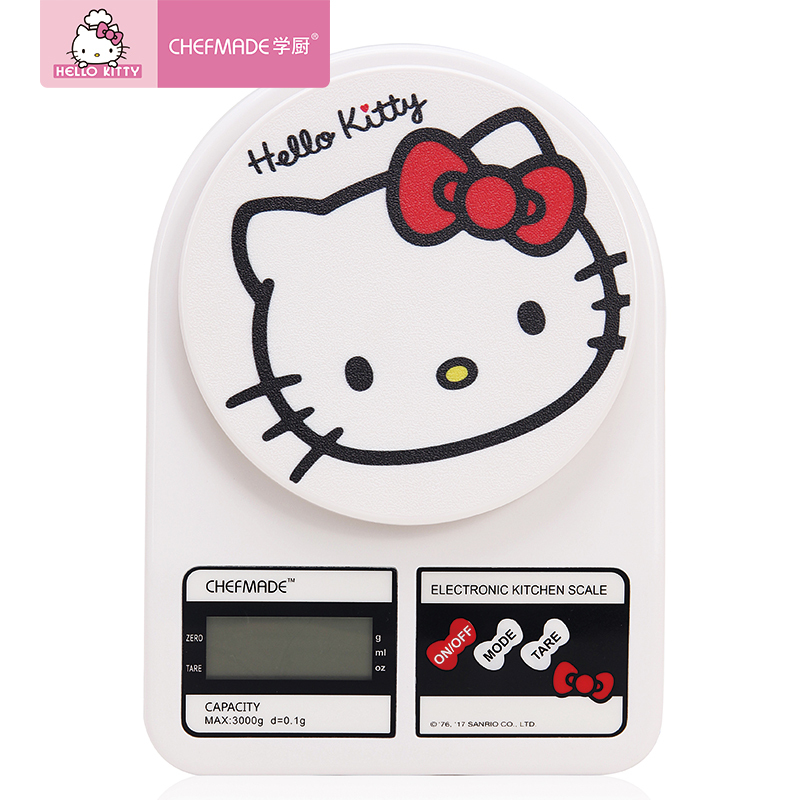 学厨 烘焙工具 蛋糕模具HELLO KITTY(凯蒂猫)正版授权日式电子秤厨房烘焙称 厨房工具KT7014