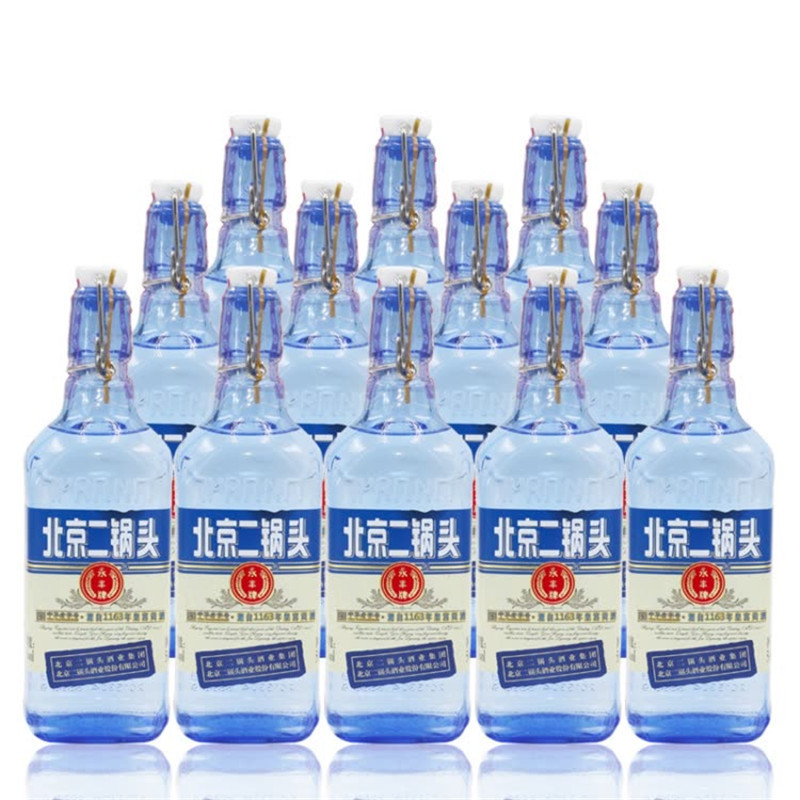 永丰牌北京二锅头 出口小方瓶 42度蓝瓶 500ml*12瓶 新包装发货