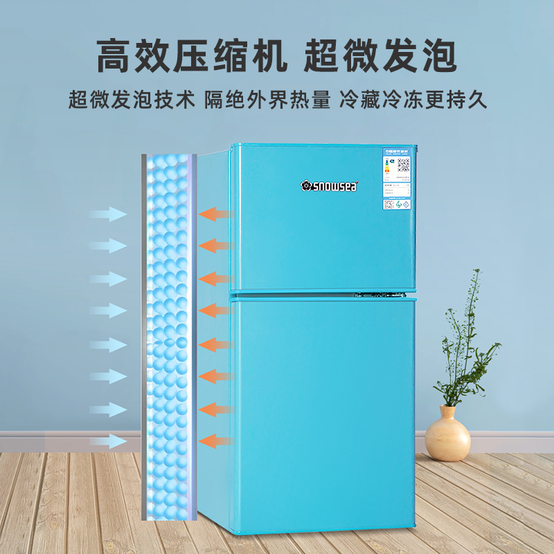 香雪海 小冰箱 家用小型双门冰箱 一级能效电冰箱 迷你小型节能冷藏冷冻 租房 宿舍冰箱 42S118E 蓝色高清大图
