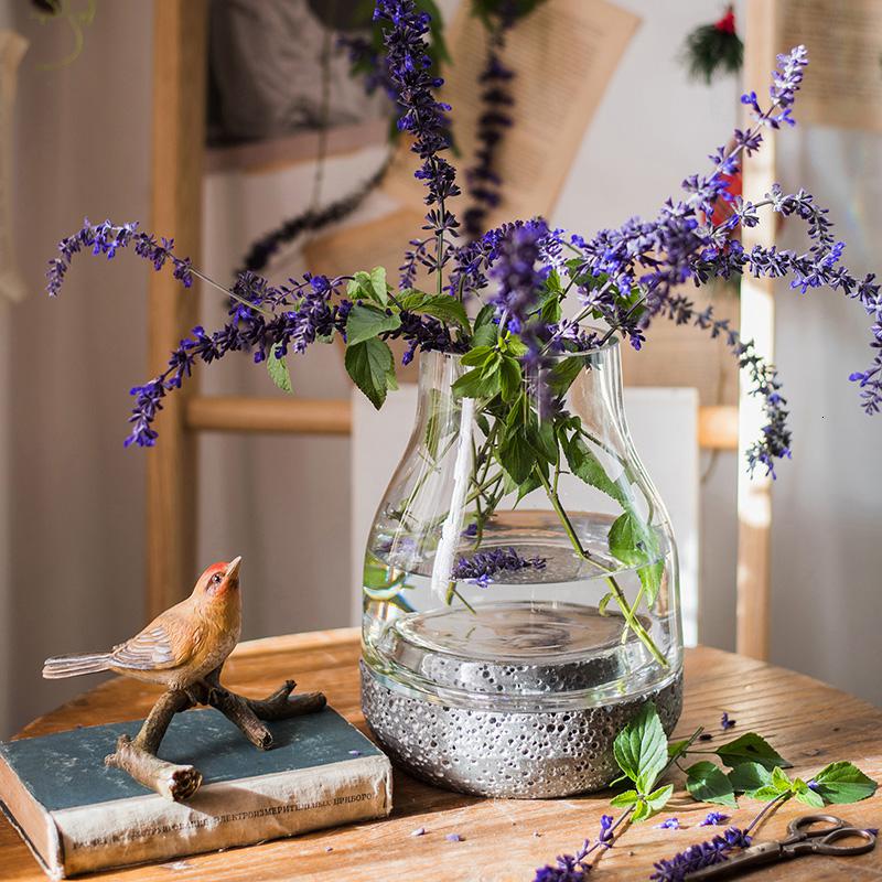美帮汇野空 设计师玻璃器皿 花瓶花器微景观鱼缸造景缸北欧 A款通透玻璃器皿(灰色底座)高清大图