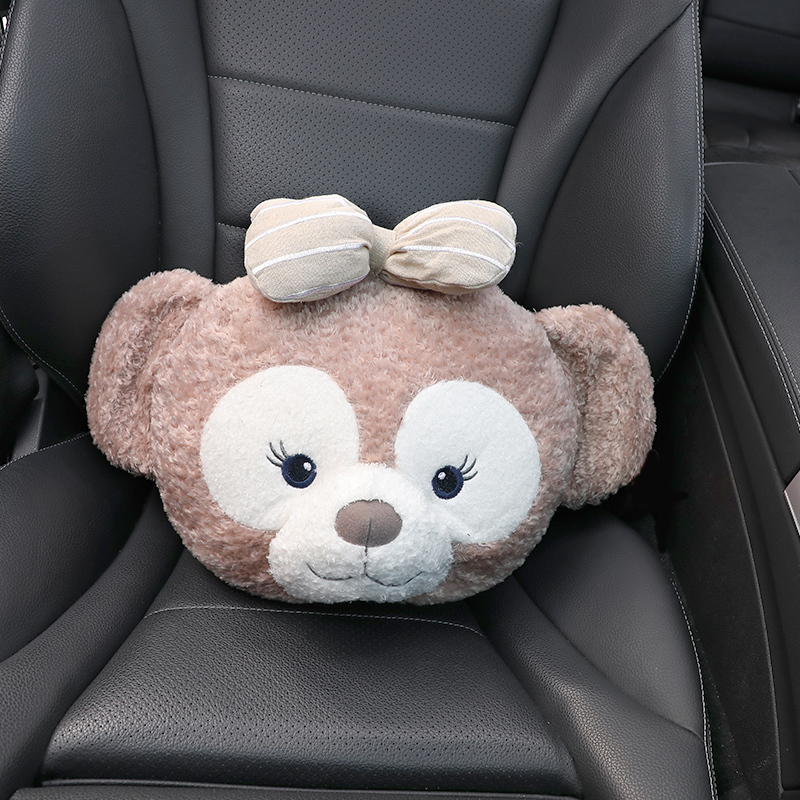 敬平汽车头枕护颈枕车内卡通可爱达菲熊车载座椅颈椎枕头一对车用靠枕