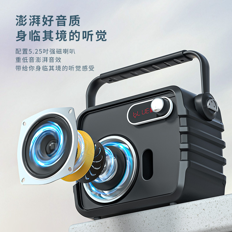 十度(SHIDU)传奇K3B户外K歌广场舞音响大音量手提便携式室外蓝牙音箱大功率扩音器带话筒小型家庭ktv音响