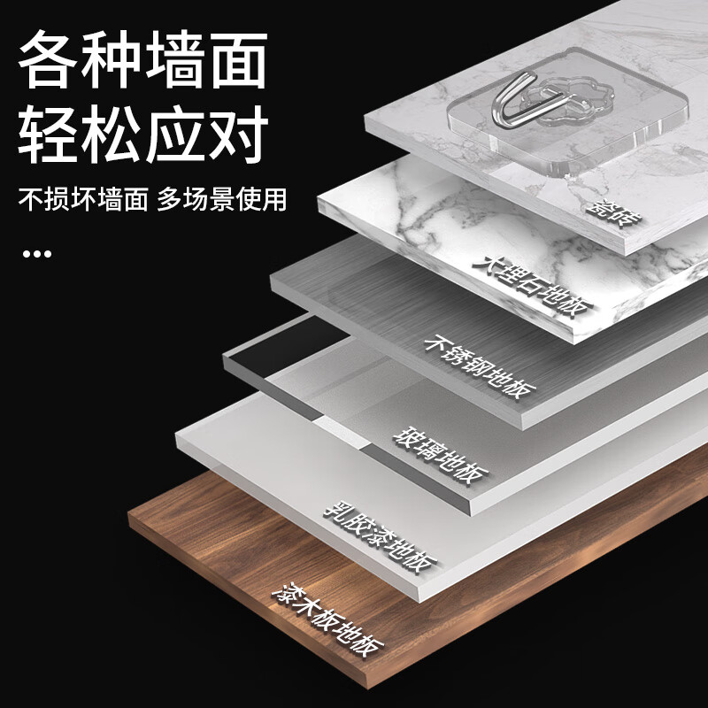 无痕挂钩贴强力墙上粘胶勾家用壁厨房加厚免孔贴挂墙挂钩超强粘力高清大图
