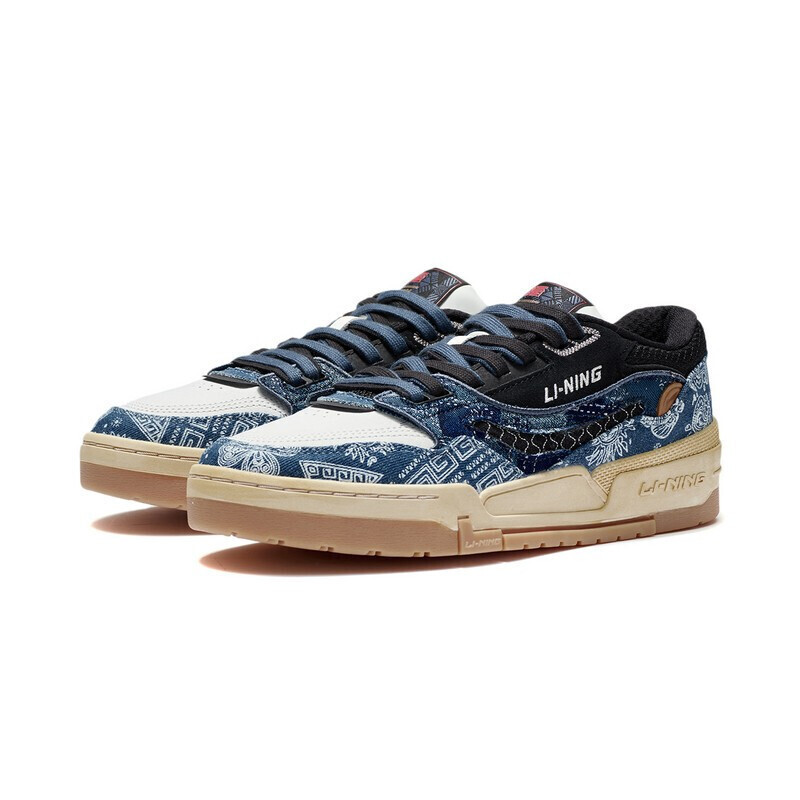 李宁男鞋板鞋001btccny日进斗金配色男子舒适软弹经典休闲鞋