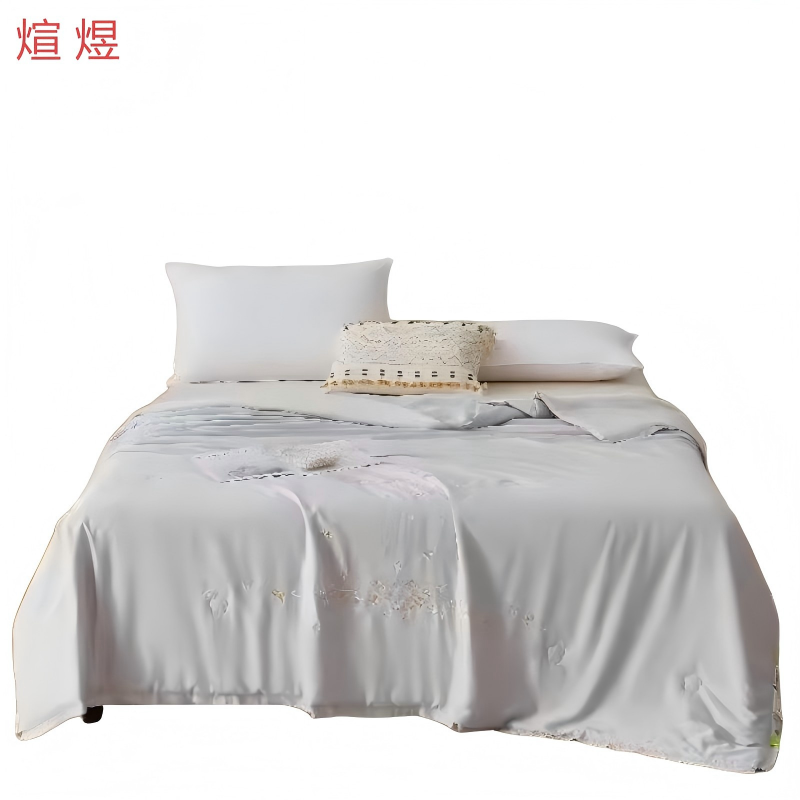 煊煜 全棉绣花夏凉被 200*230cm 条高清大图