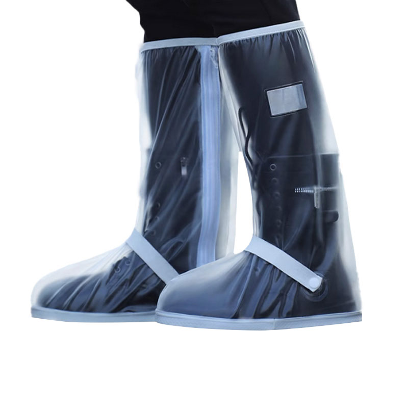 敏胤 MY-3005高帮（筒高约42cm)乳胶雨套靴防水鞋套男女通用 白色 M(38-39码）高清大图