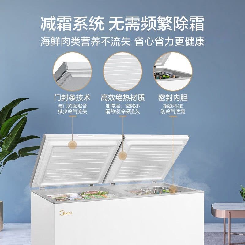 美的(Midea)521升卧式商用家用冰柜 商用大容量 冷藏柜冷冻柜冰柜家用冰箱大冷柜BD/BC-521DKM(E)图片