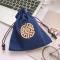 数据线鼠标收纳袋U盘保护套棉麻加绒袋子数码收纳袋文玩首饰袋子 红色福字袋
