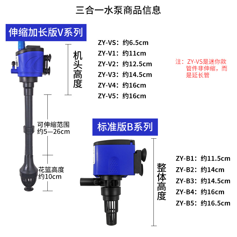 鱼缸水泵 三合一潜水泵 顶部过滤器上过滤外置过滤盒抽水泵高清大图