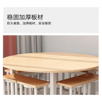 凤凰泾餐桌学校食堂小吃店快餐桌椅饭堂橡木色圆桌1200*750