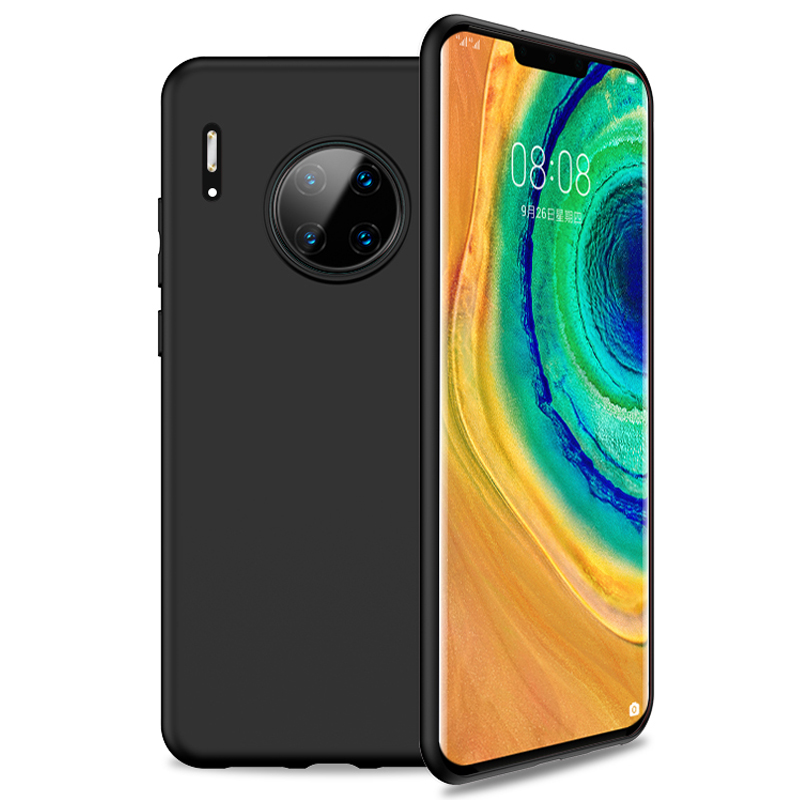 可波 【送钢化膜】华为mate20手机壳mate30pro保护套mate20x液态硅胶华为P30防摔全包轻薄男女款简约 mate30pro黑色