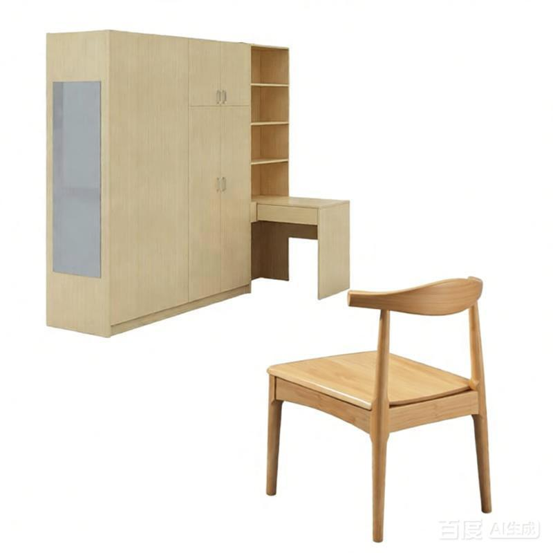 鑫睿辉 衣柜组合(含书桌凳子) 2100*1800*2200mm高清大图