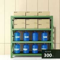 尔迈 仓储货架置物架货物仓库钢制中型展架 2*2*0.5m 300kg/层 军绿色