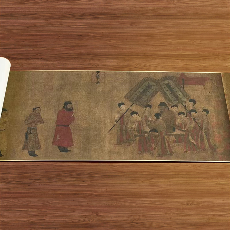 [正版]限量发行300幅中国当代国宝书画 步辇图 高仿真复刻版 大尺寸38.5*762CM珍藏把玩陈设点缀悬挂厅堂馈赠高清大图