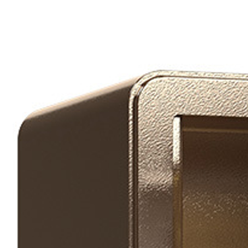 臻远 ZY40618094 小型保险柜密码保险箱全钢防盗保管箱 25cm咖色指纹密码款高清大图