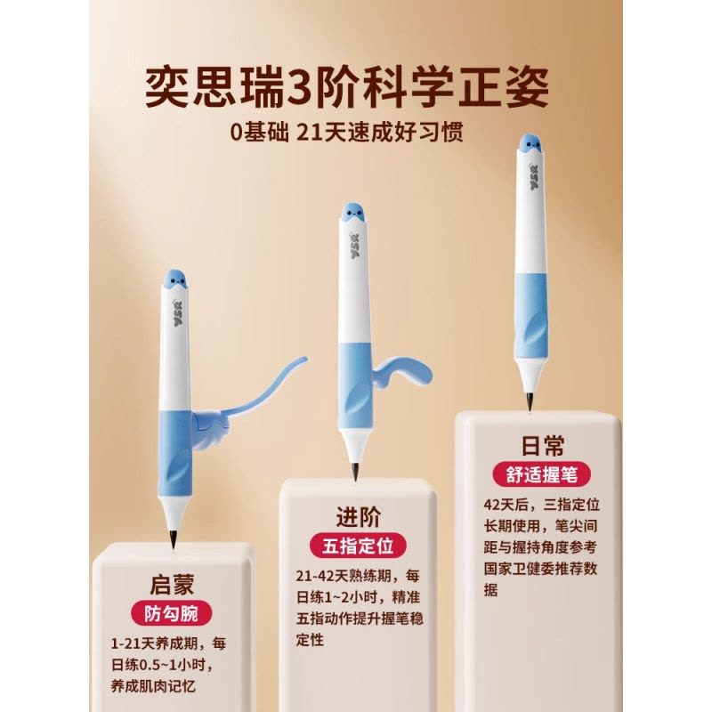 YSR奕思瑞儿童自动正姿矫正铅笔幼儿园初学者一年级二年级小学生练字专用不用削高颜值无毒大三角2hb铅笔3.15图片