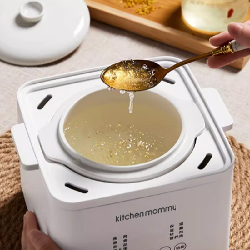 厨创妈咪kitchen mommy电炖锅 电炖盅隔水炖锅AJL-10D01白色1L高清大图