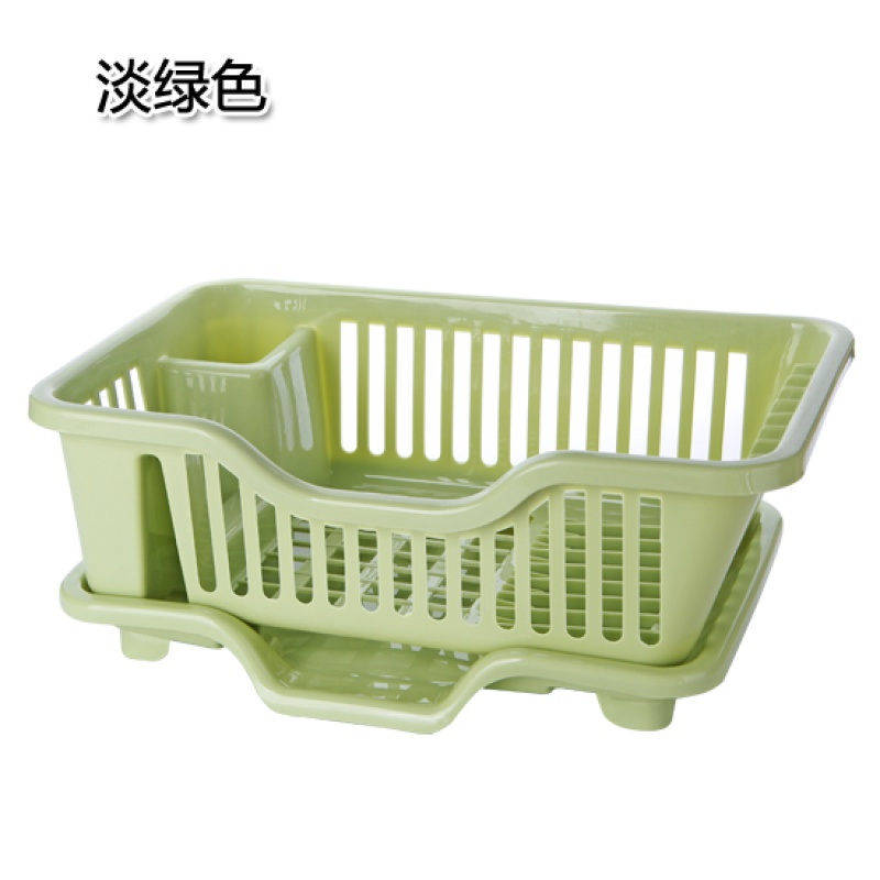 厨房碗架碗筷餐具沥水收纳架子家用用品大全塑料台面落地置物架收纳层架三维工匠 淡绿色