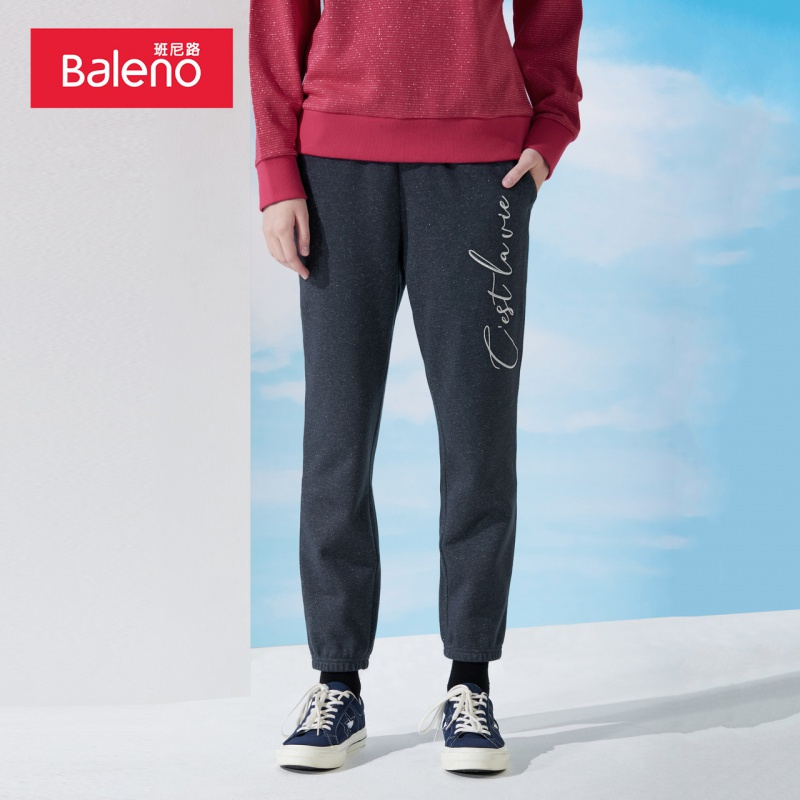 班尼路 Baleno 女士休闲裤班尼路秋冬新款英文刺绣印花运动束脚裤休闲长裤卫裤女 价格图片品牌报价 苏宁易购班尼路男装旗舰店