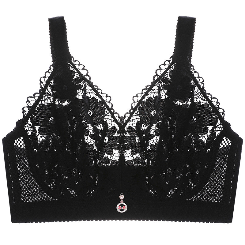 大胸显小文胸薄款缩胸防下垂胖人超大码内衣女200斤大罩杯全包型e胸罩