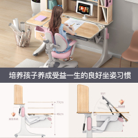 法兰芭比好学童实木儿童学习桌小学生书桌写字桌椅套装可升降家用