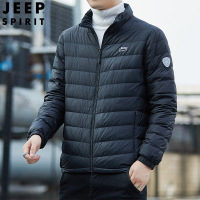 JEEPSPIRIT吉普轻薄羽绒服男立领薄款轻便羽绒外套防风青年男潮_765 3XL 黑色