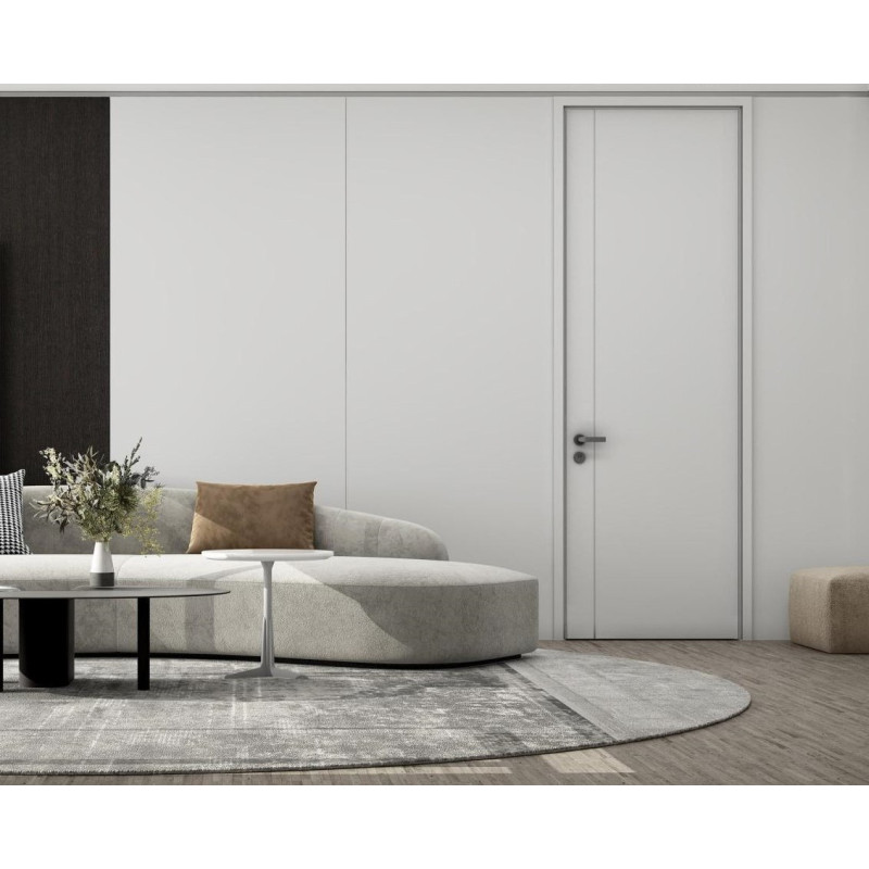 展志天华木门室内门卧室门隔音实木复合房门现代简约免漆sg002p