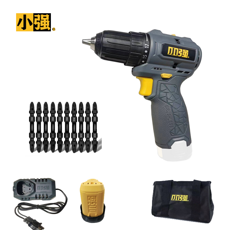小强充电电钻12v无刷锂电钻大扭力电动螺丝起子机安装工具手电钻5212