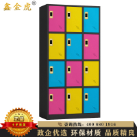 鑫金虎 钢制更衣柜彩色健身房储物柜带锁员工宿舍换衣柜铁皮衣柜家用十二门黑框彩