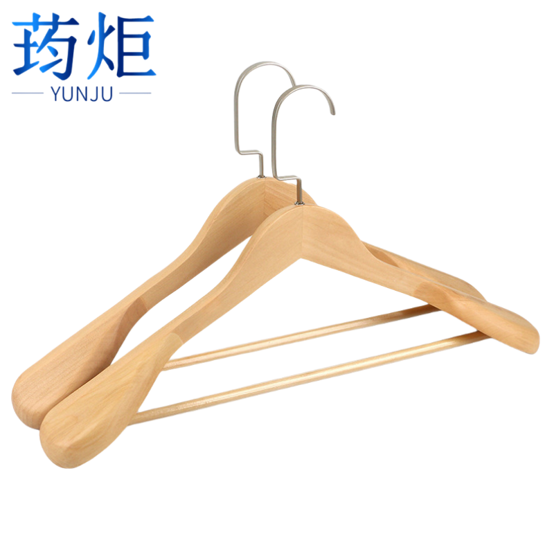木质衣架45cm带齿单个高清大图