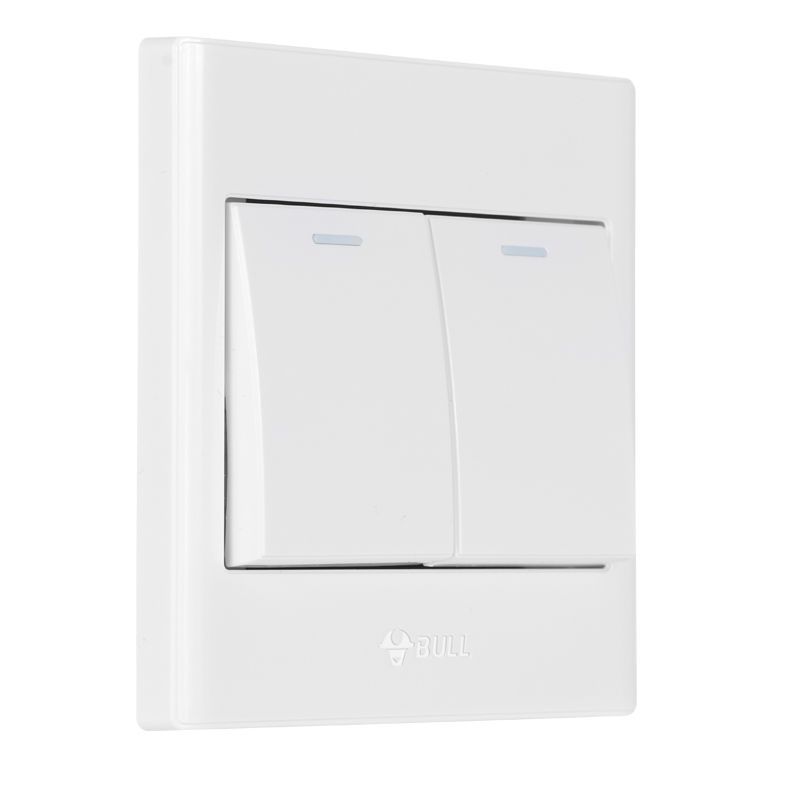 公牛开关插座二开开关两开双控双开双控面板86型2开二位墙壁开关