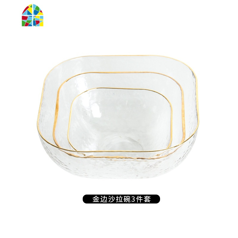 玻璃沙拉家用大号北欧创意透明早餐碗甜品碗水果碗水碗