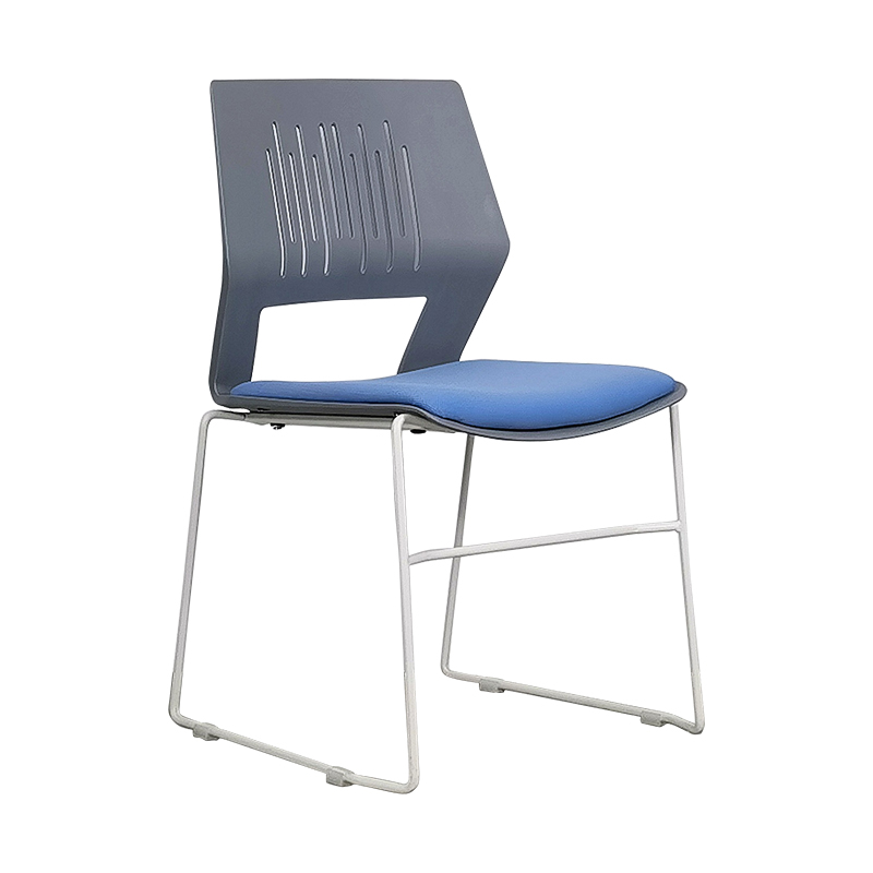 臻远 ZY-7494 简约培训椅办公会议椅电脑椅靠背椅 灰背蓝垫