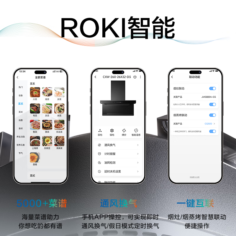 老板(Robam)[小环翼C3]真平嵌顶侧双吸30风量1500Pa抽吸油烟机 家用大吸力烟灶联动 单烟机C3高清大图