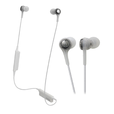 铁三角(Audio-technica)ATH-CK200BT 无线蓝牙入耳式运动耳机 带线控 手机耳机 通话式耳机(白色