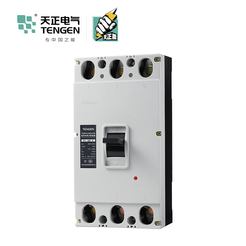 天正电气 TGM10-600 25KA 热磁式 600A 3P 手动 固定式 380V 01040080318塑壳断路器